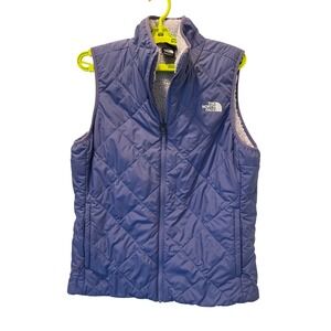 The North Face Vest Womens Medium Purple Quilted Fleece Lined Sleeveless Jacket